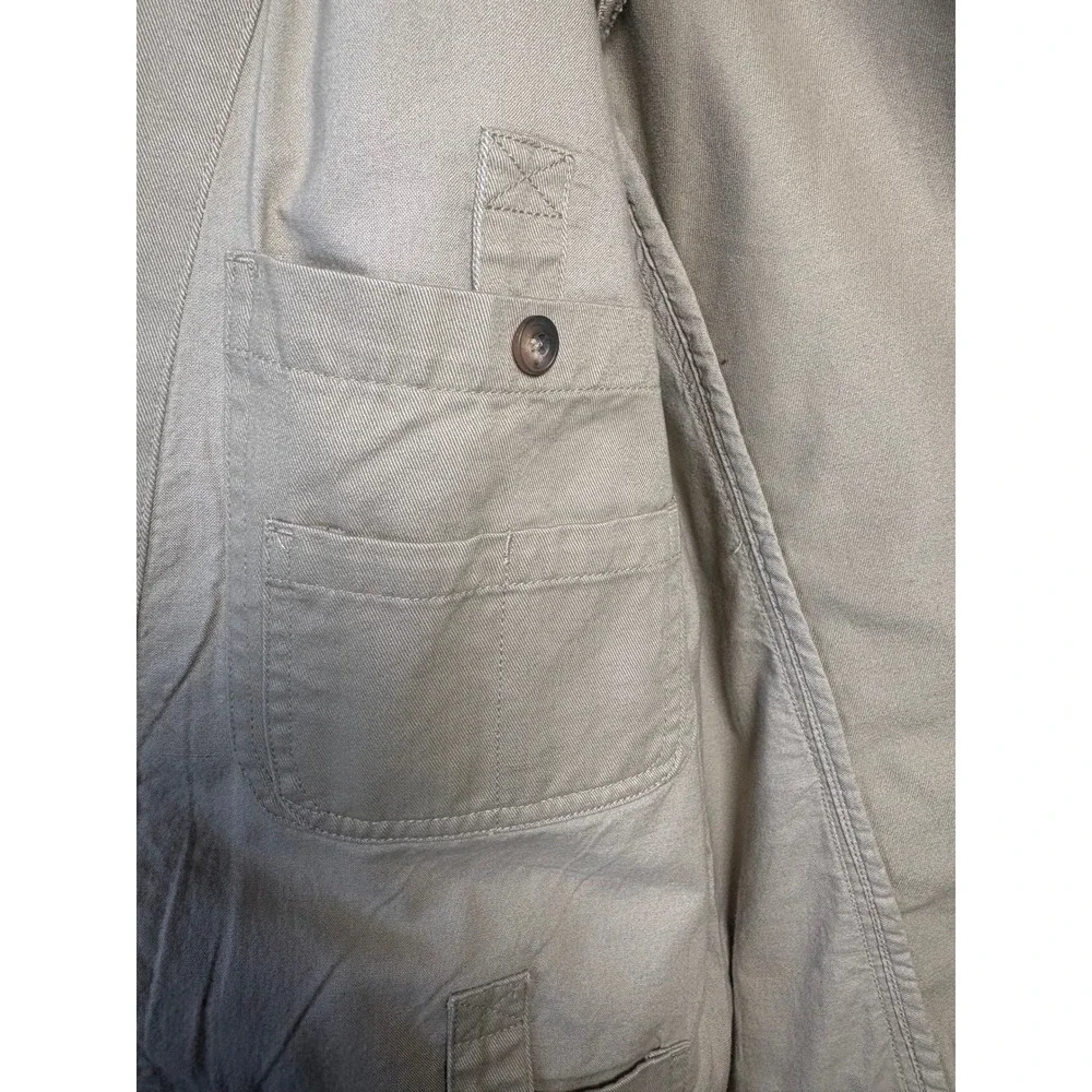 Duluth Trading Co Mens Tan Cotton Canvas Chore Coat Field Jacket Blazer L Tall